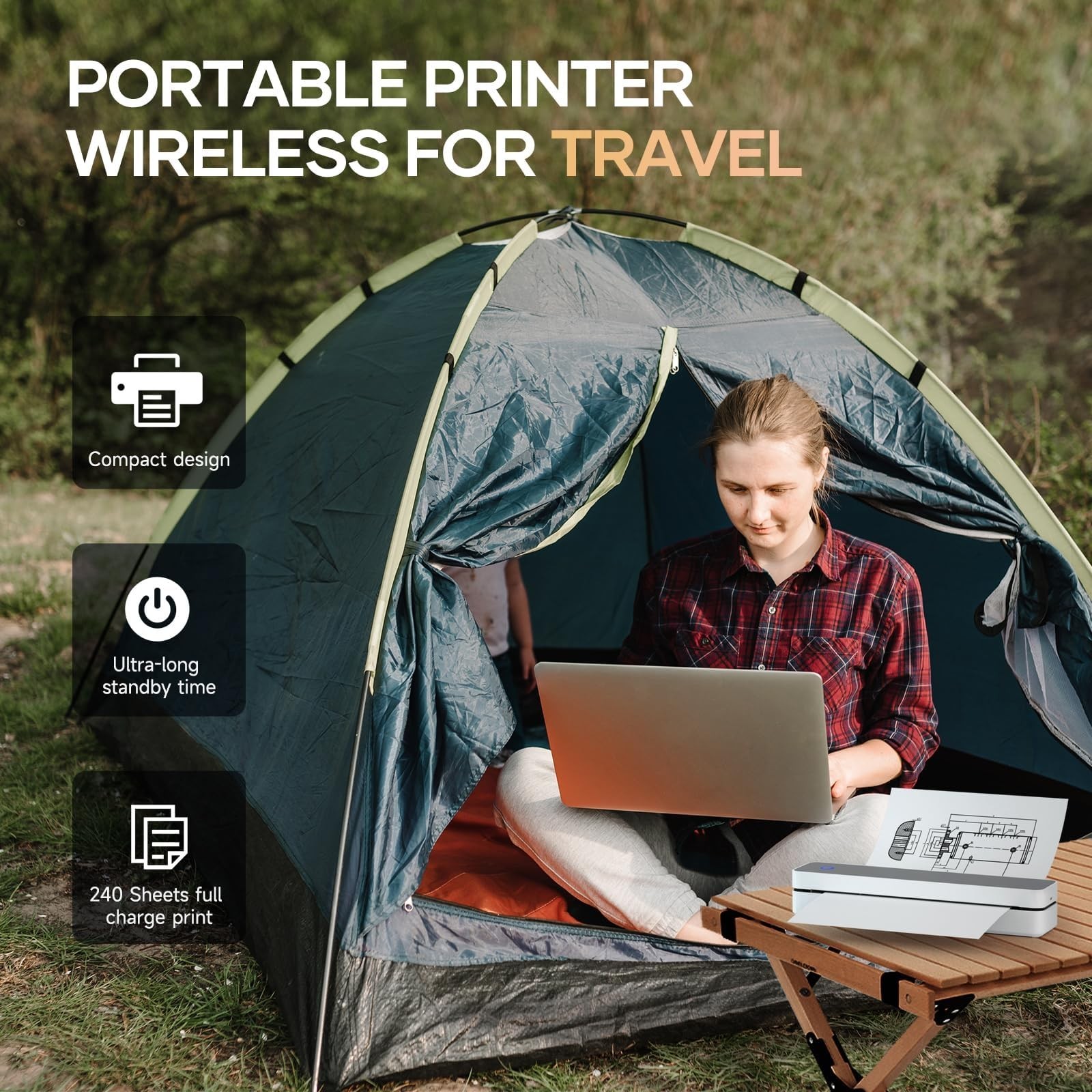 iDPRT MT610 Pro Portable Wireless Printer 300DPI Thermal for PC Smartphone White