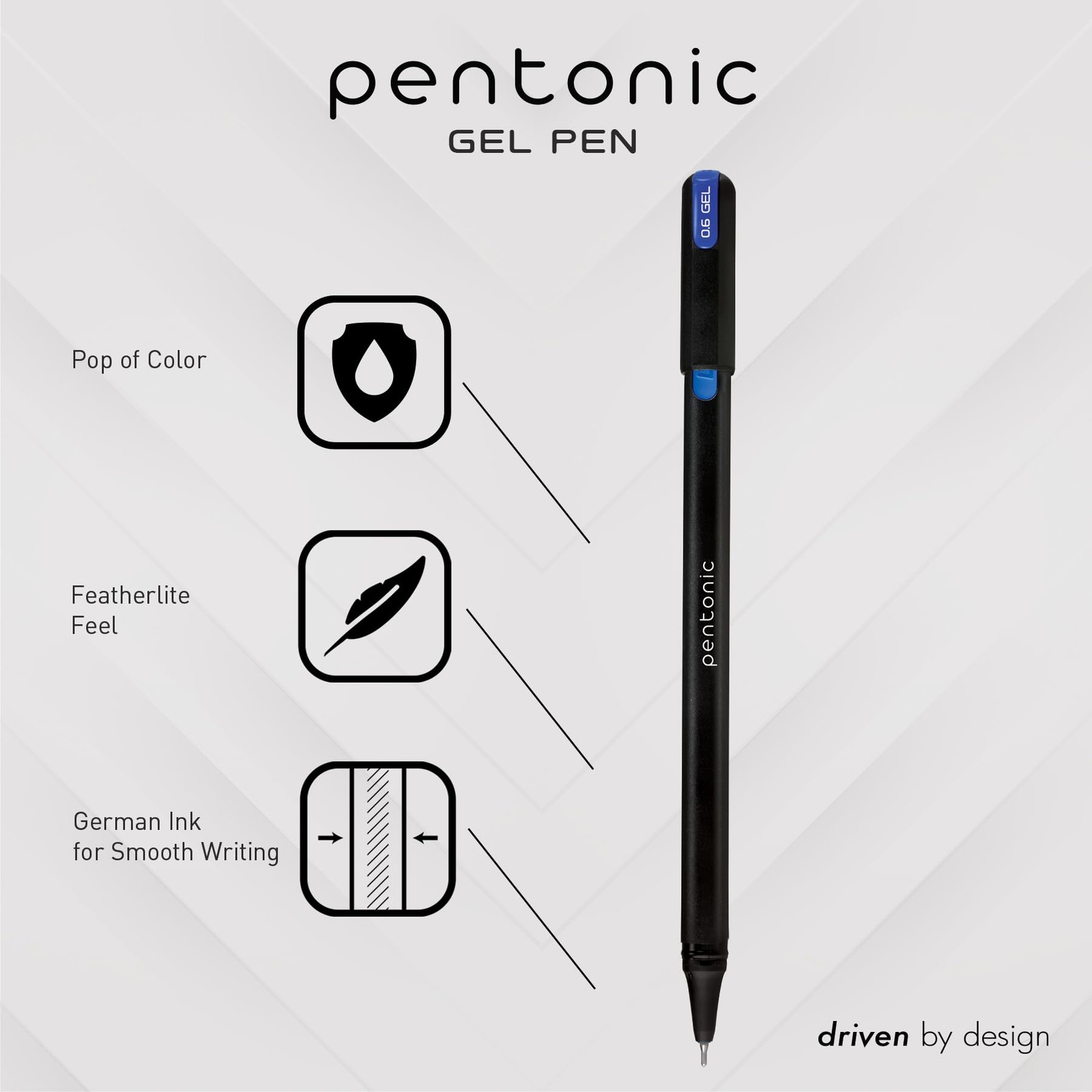 Pentonic Gel Pens 24 Count Mixed Pack 12 Assorted Color Pens 12 Glitter Pens