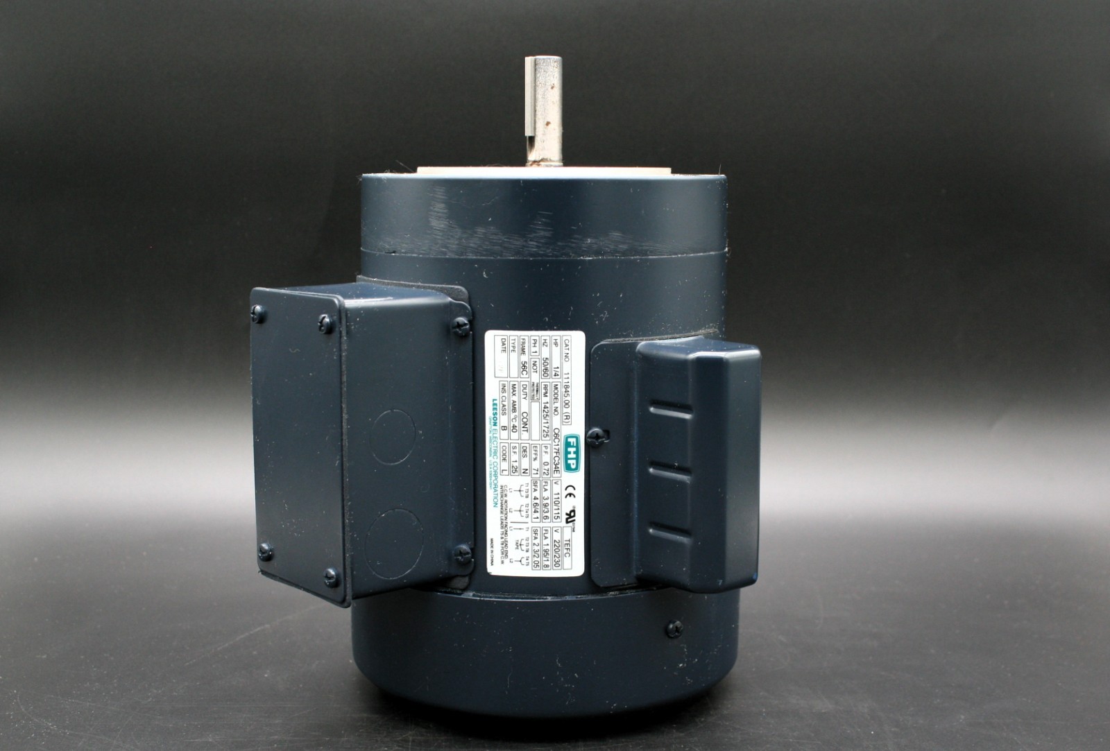 Leeson FHP C6C17FC34E AC Motor – 1/4HP, 50/60Hz, 1PH, 110/115V, 1425/1725 RPM
