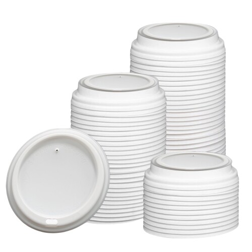 12oz Disposable Paper Coffee Cups with White Lids Hot/Cold Coffee Cup Leak-Proof