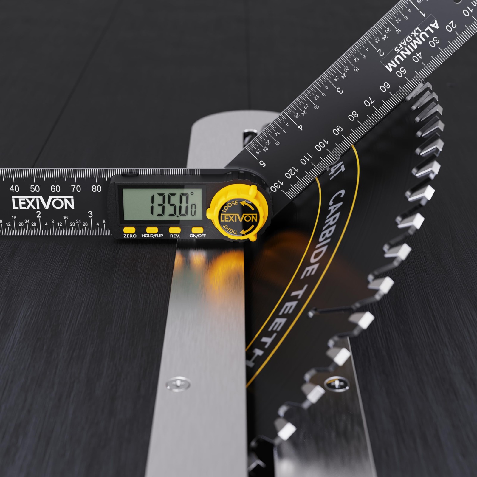 Aluminum Digital Angle Finder Gauge, 5-inch/130mm Multi-Purpose Protractor, I…