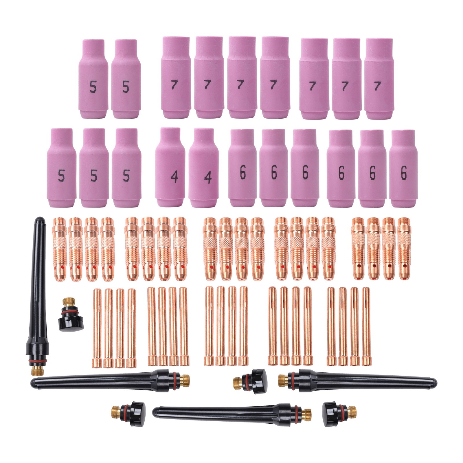 68Pcs TIG Torch Consumables KIT for TIG Welding Torch PTA DB SR WP 17 18 26