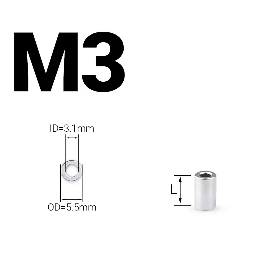 20pcs/lot M3/M4/M5/M6/M8 Aluminum Round Spacers Flat Washer Standoff Spacer
