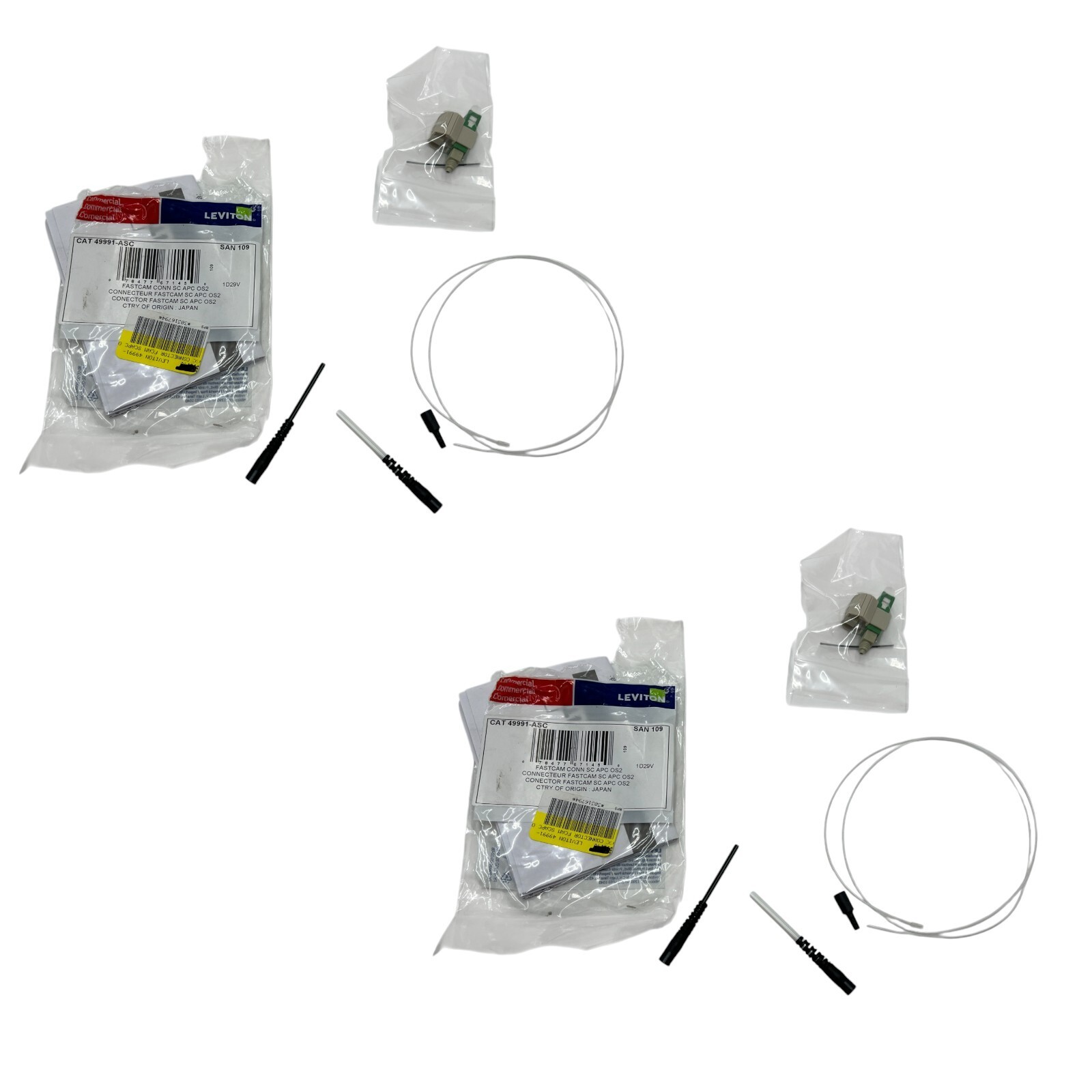 3 Packs Leviton GENUINE 49991-ASC FastCAM Pre-Polished Fiber Optic Connector