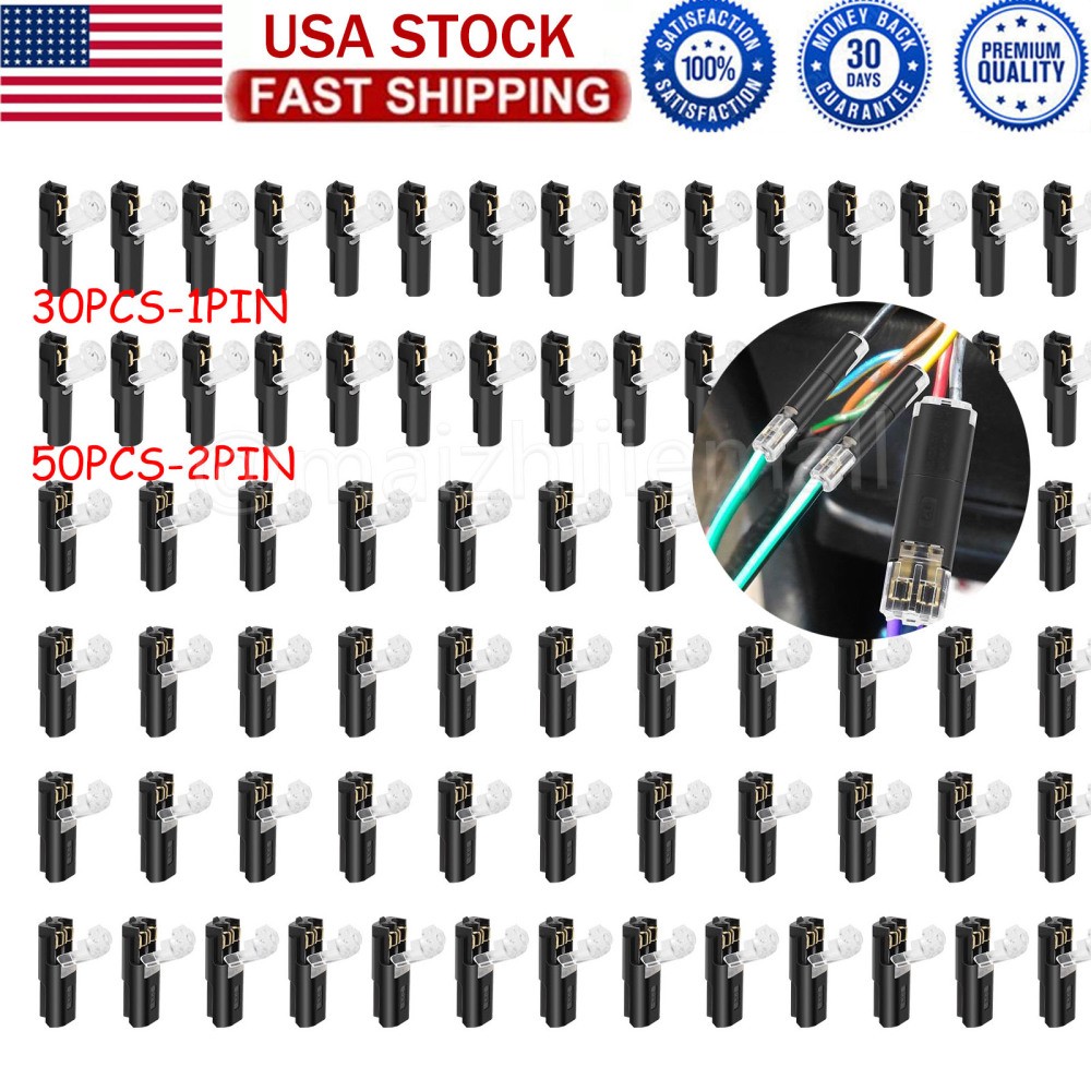 80 PCS Plug-In Quick Wire Connectors, Reusable Clamp Terminal Blocks for Cables