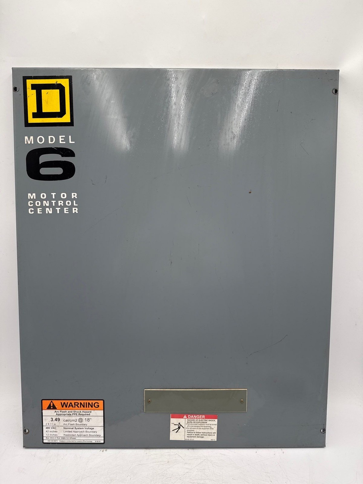 Square D Model 6 24in x 19-1/2in MCC Filler Name Plate Motor Control Center