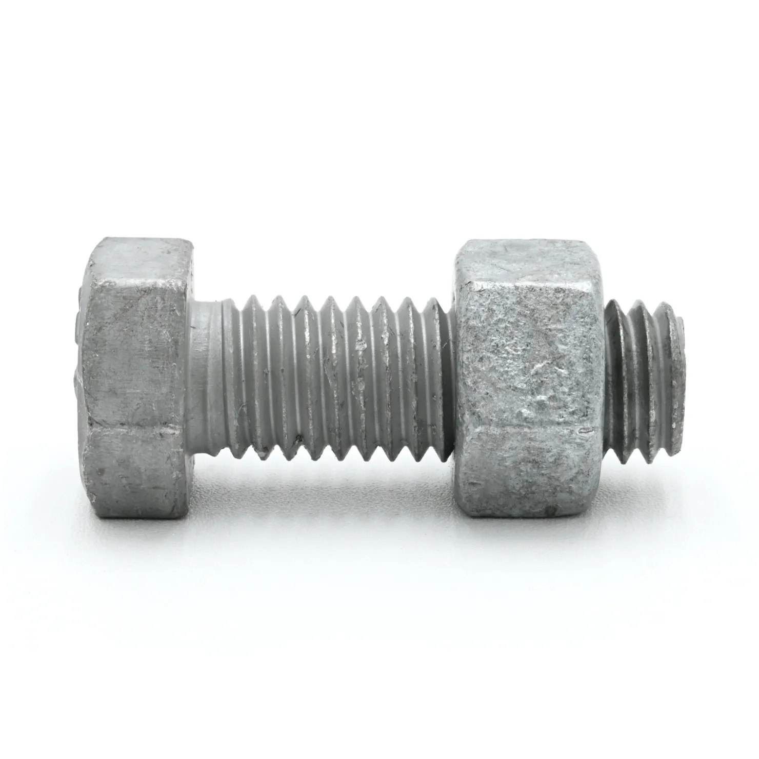 1/2″-13 x 6″ Hot Dipped Galvanized Hex Bolt w/Nuts, Grade A, Full Thread, Qty 25