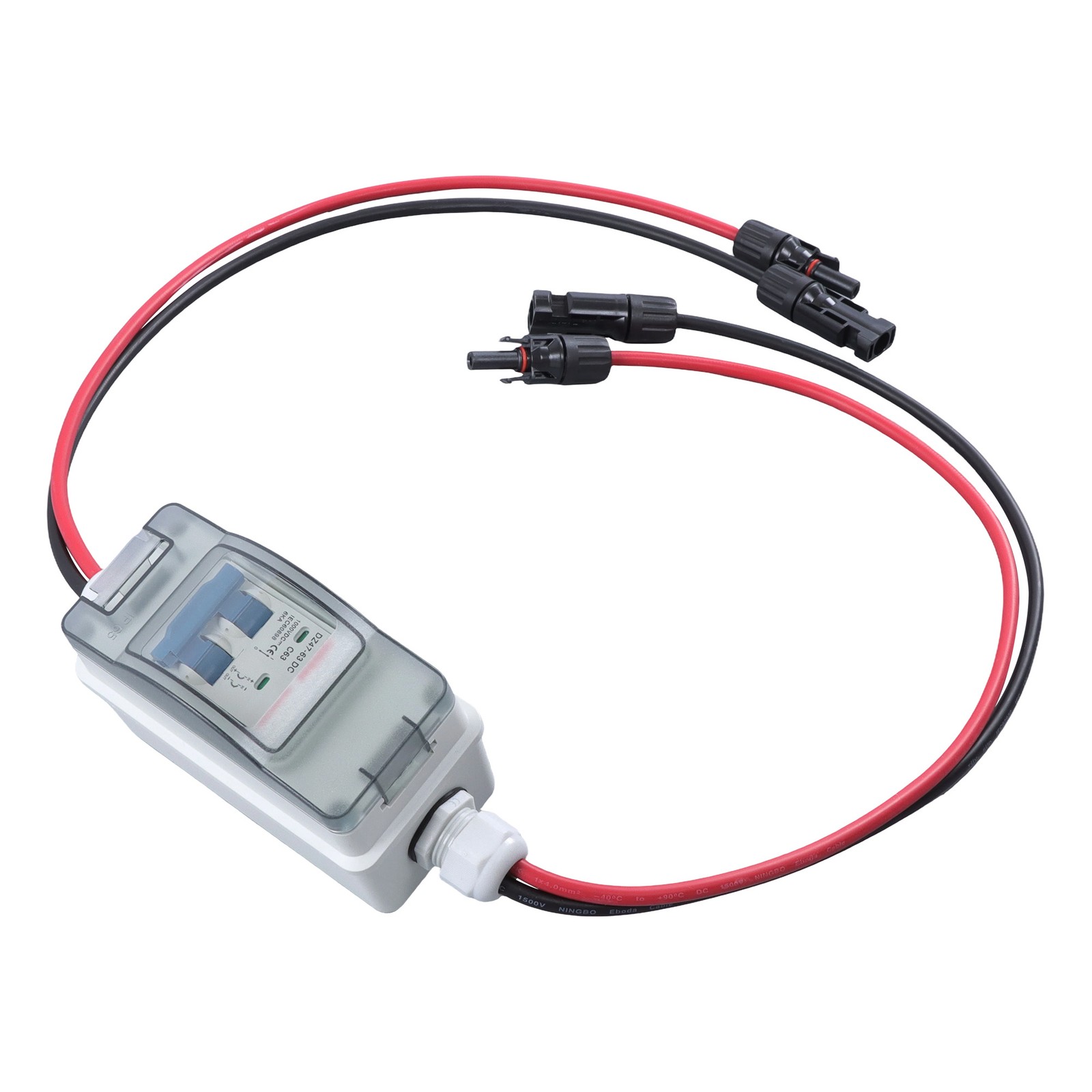 1000V 60A Solar Disconnect Switch, IP65 Weatherproof Breaker Box for PV Outdoor