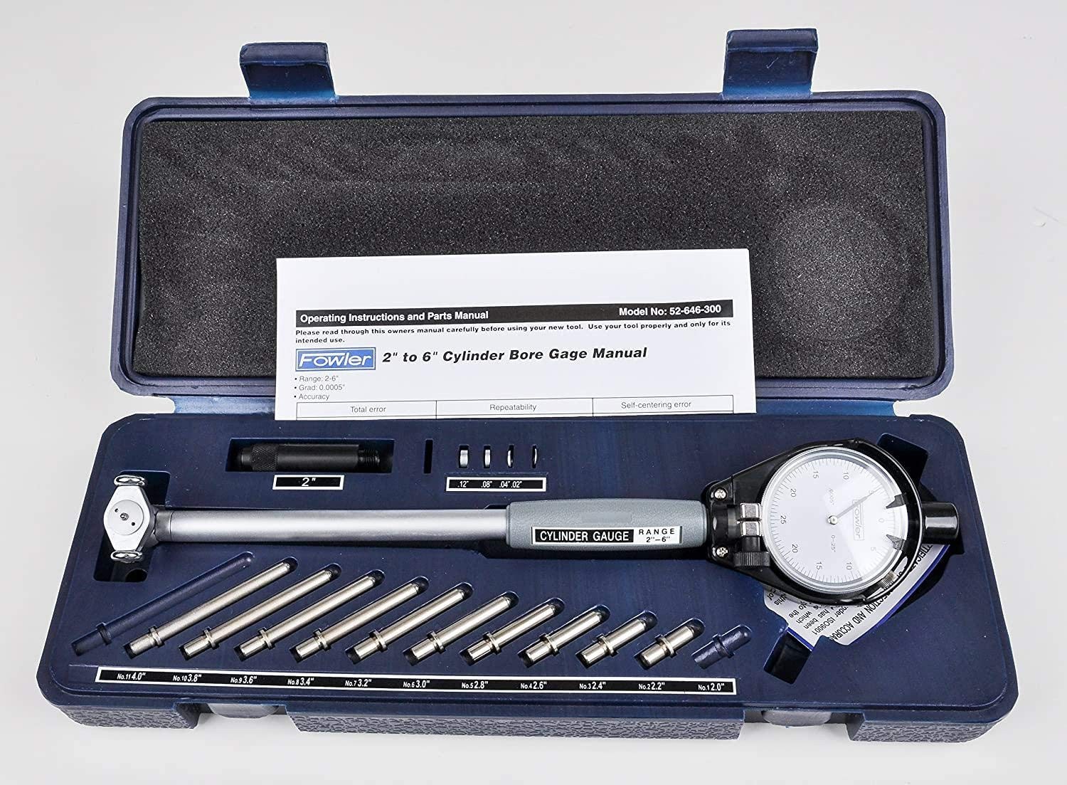 Fowler 52-646-300-0, Cylinder Dial Bore Gage with 2″ to 6″ Measuring Range