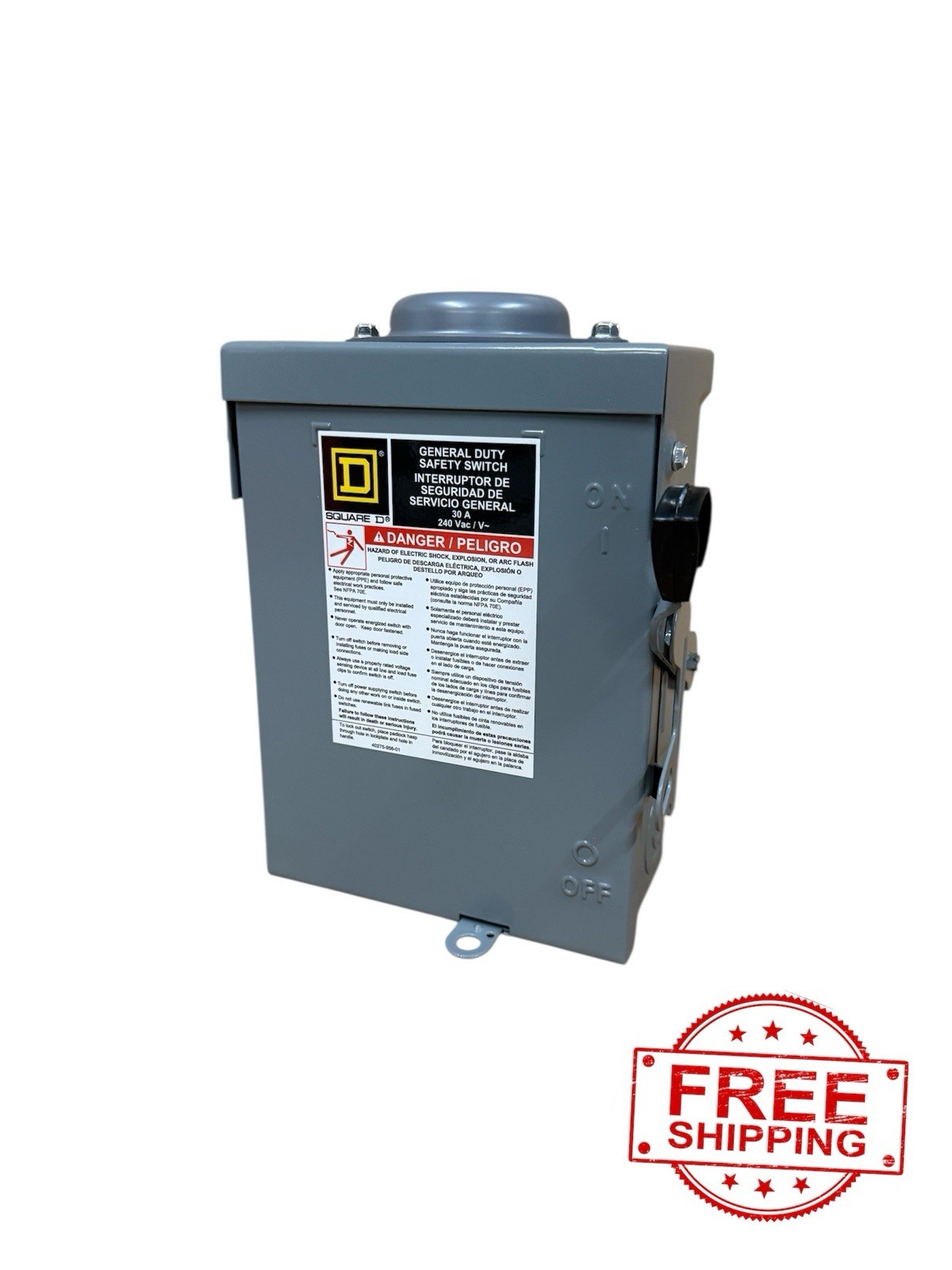 Square D D321NRB 30 Amp General duty Disconnect Type 3R Outdoor 240 VAC NEW