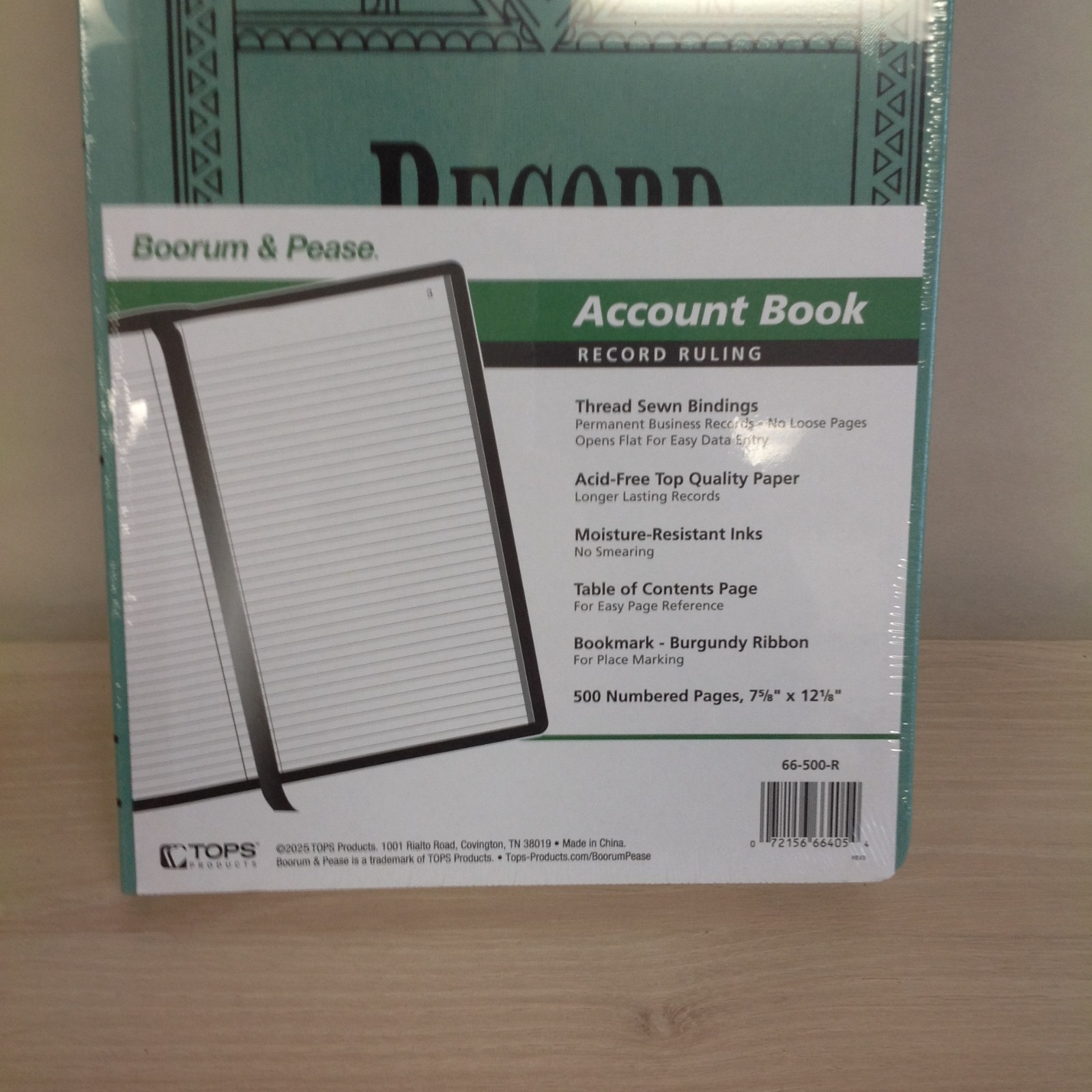 Boorum & Pease 66500R Account Record Book Record Rule 500 Pgs 12 1/8 x 7 5/8 NEW