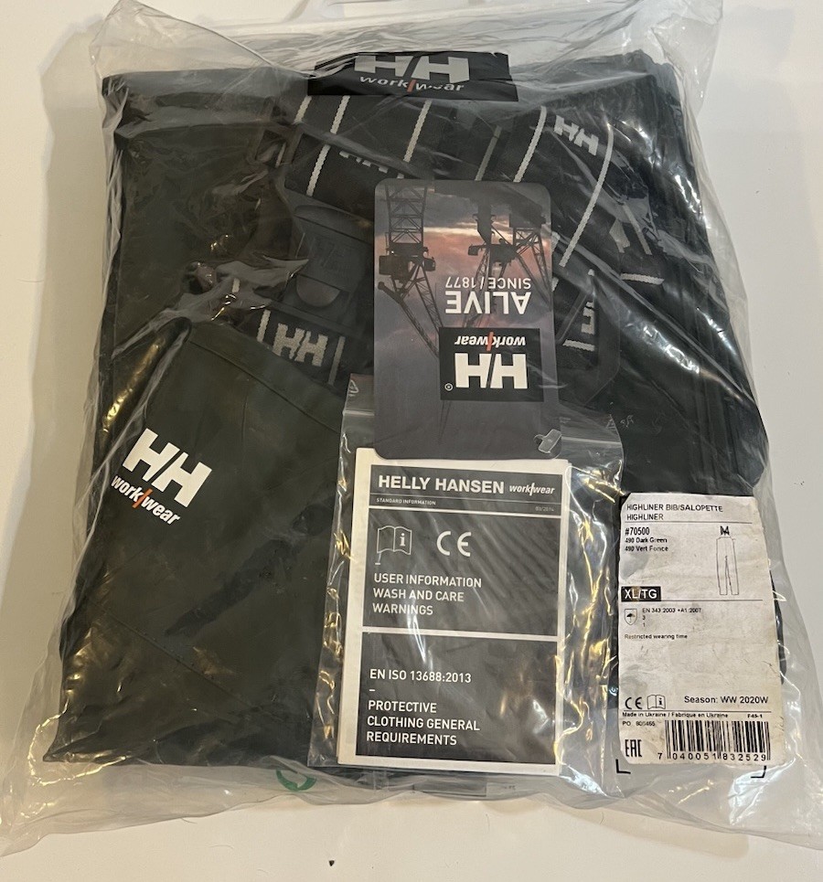 Helly Hansen 70500_490-Xl Rain Bib Overall, Cotton/Pvc