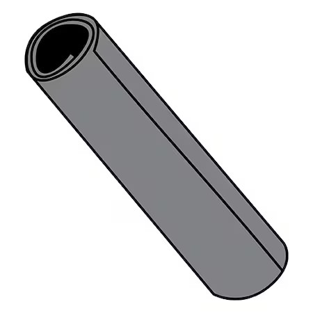 ZORO SELECT 37532PCM Coiled Spring Pin, 3/8 in Outside Dia, 4 in L, Steel, 500,