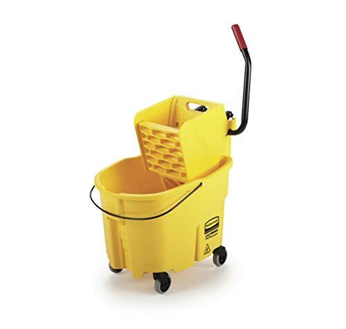 WaveBrake 35 Qt Yellow Mop Bucket with Integrated Wringer and Pour Spout