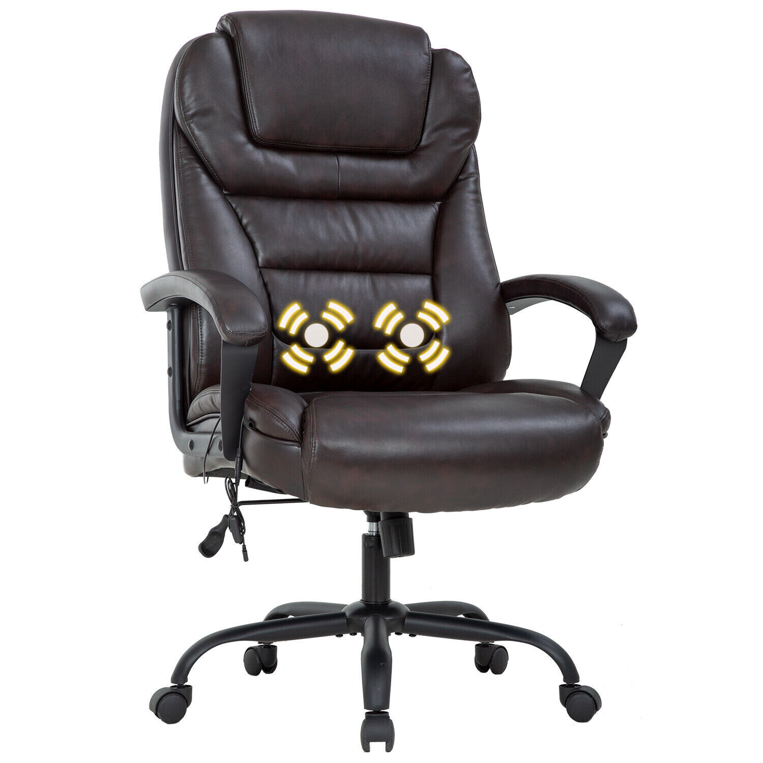 Big and Tall 500lbs Wide Seat Ergonomic Desk Chair with Lumbar Support Arms