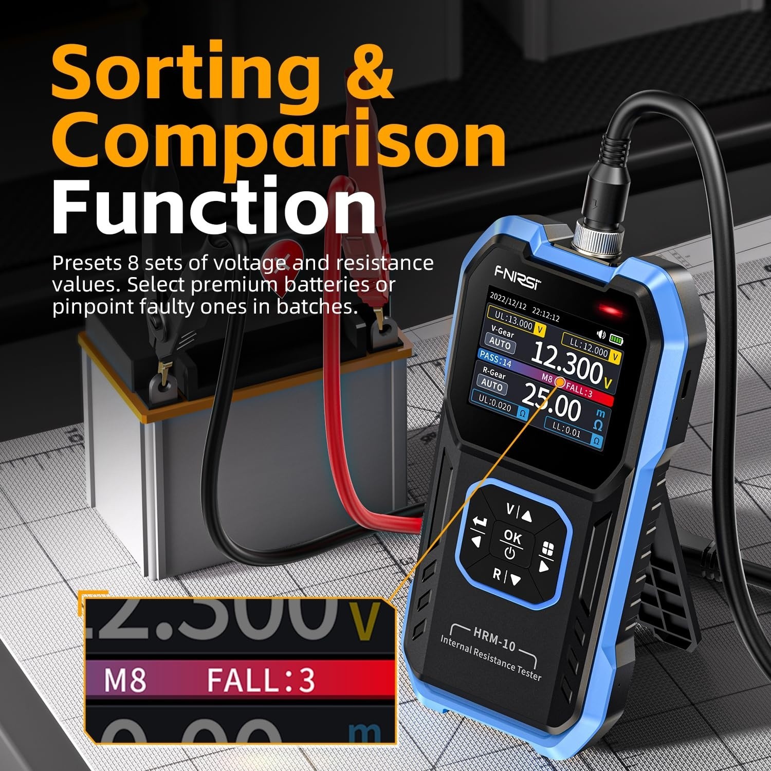 FNIRSI HRM-10 Battery Voltage Tester Digital Battery Internal Resistance Meter