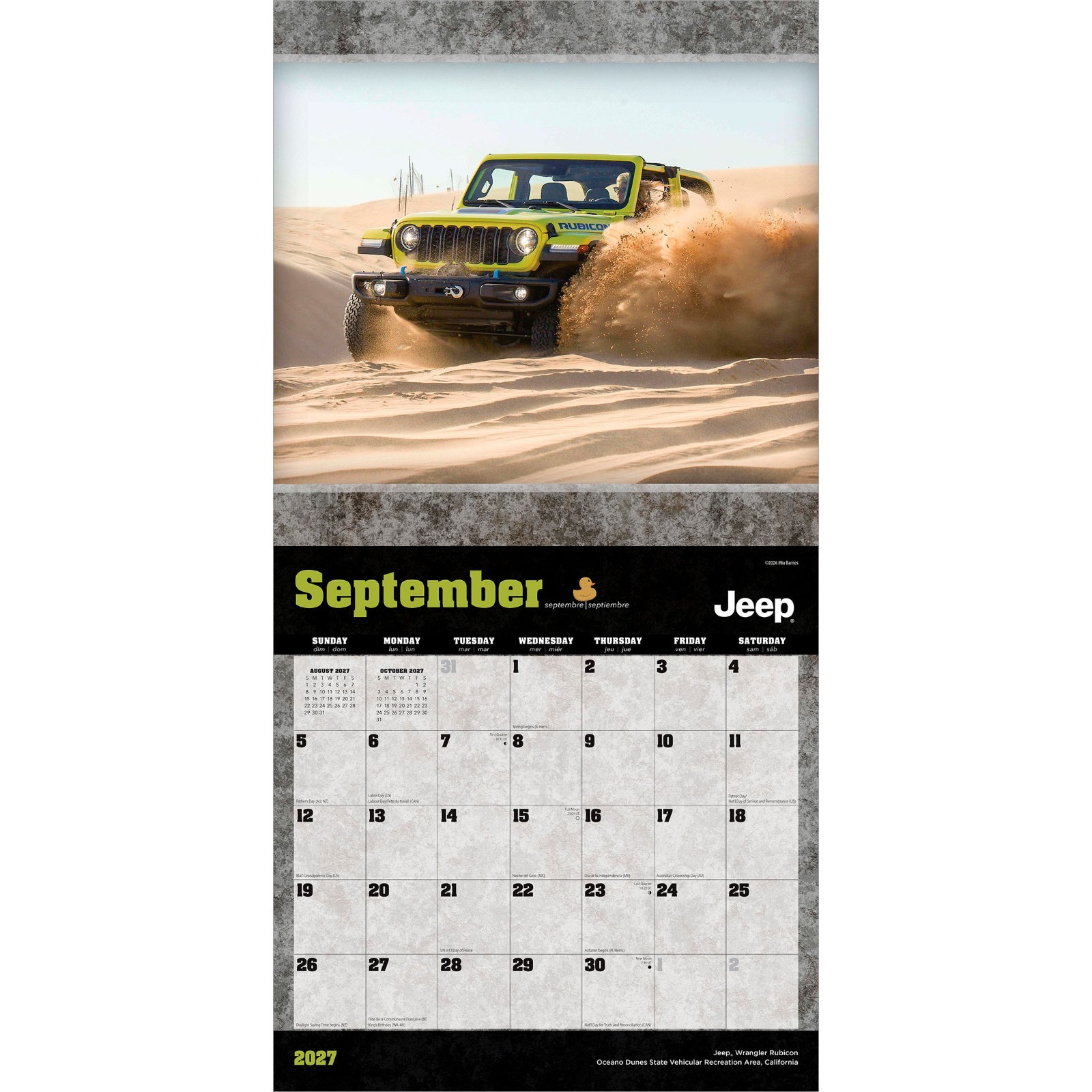 Jeep OFFICIAL | 2027 12×24″ (Hanging) Wall Calendar | Plastic-Free