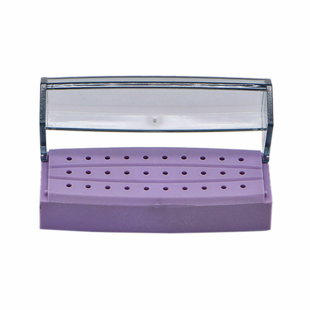 30 Holes Dental Plastic Box Bur Block Case Drill Disinfection Holder With Cover