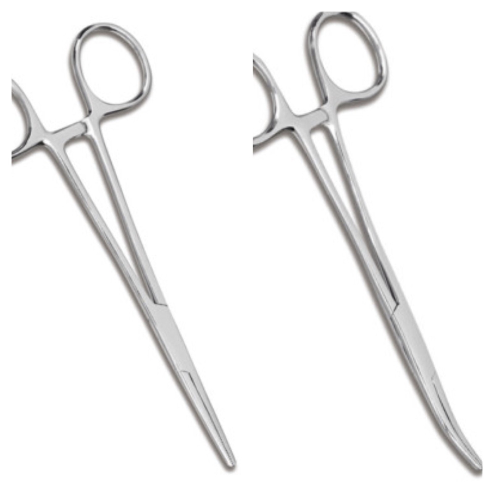 5.5″ 5 1/2 HEMOSTAT kelly forceps medical Curved and Straight – 2 Pieces