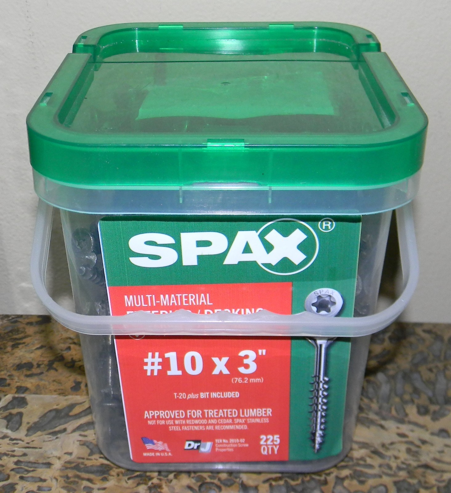 SPAX 4191670500758 MULTI MATERIAL EXTERIOR/DECKING SCREWS #10 x 3” (6 TUBS)