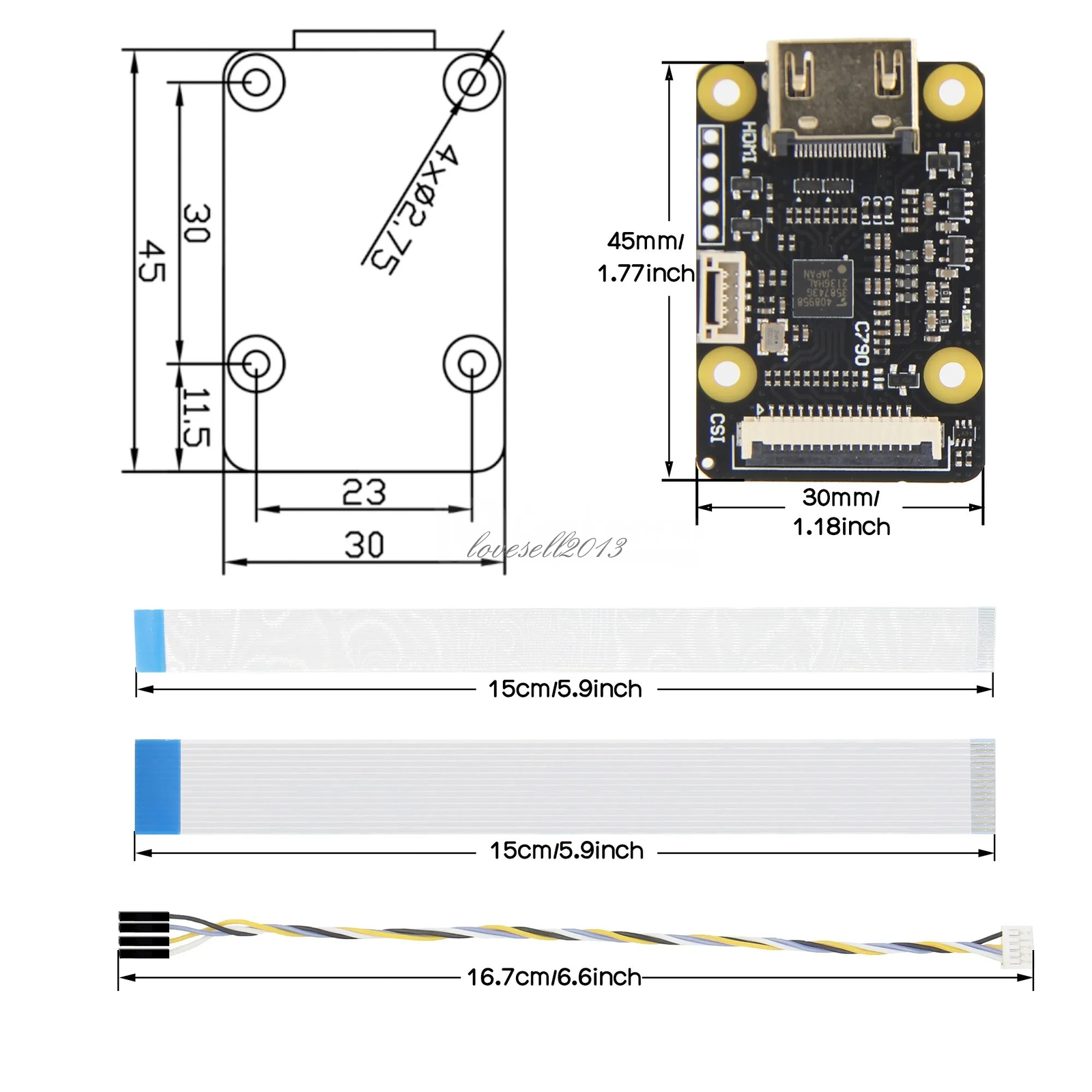 1080P 60Hz HDMI to CSI-2 Adapter I2S For Raspberry BliKVM PiKVM “KVM over IP”
