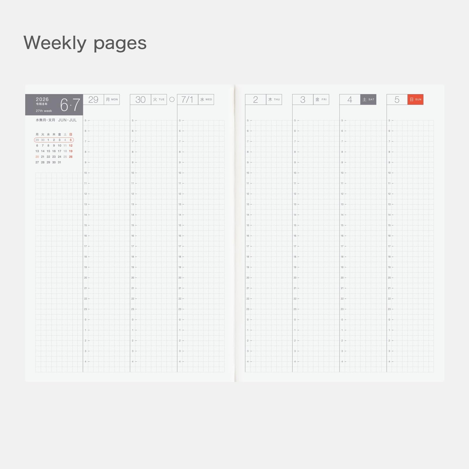 Hobonichi Techo 2026 Cousin Book A5 Japanese Daily Weekly Jan Mon Start Planner