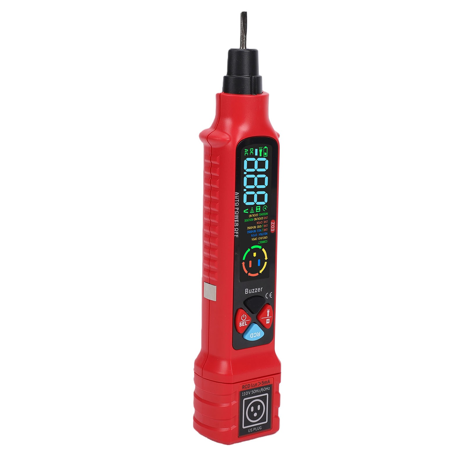 Non Contact Voltage Detector With LCD Display Neutral Live Wire Tester For Ci