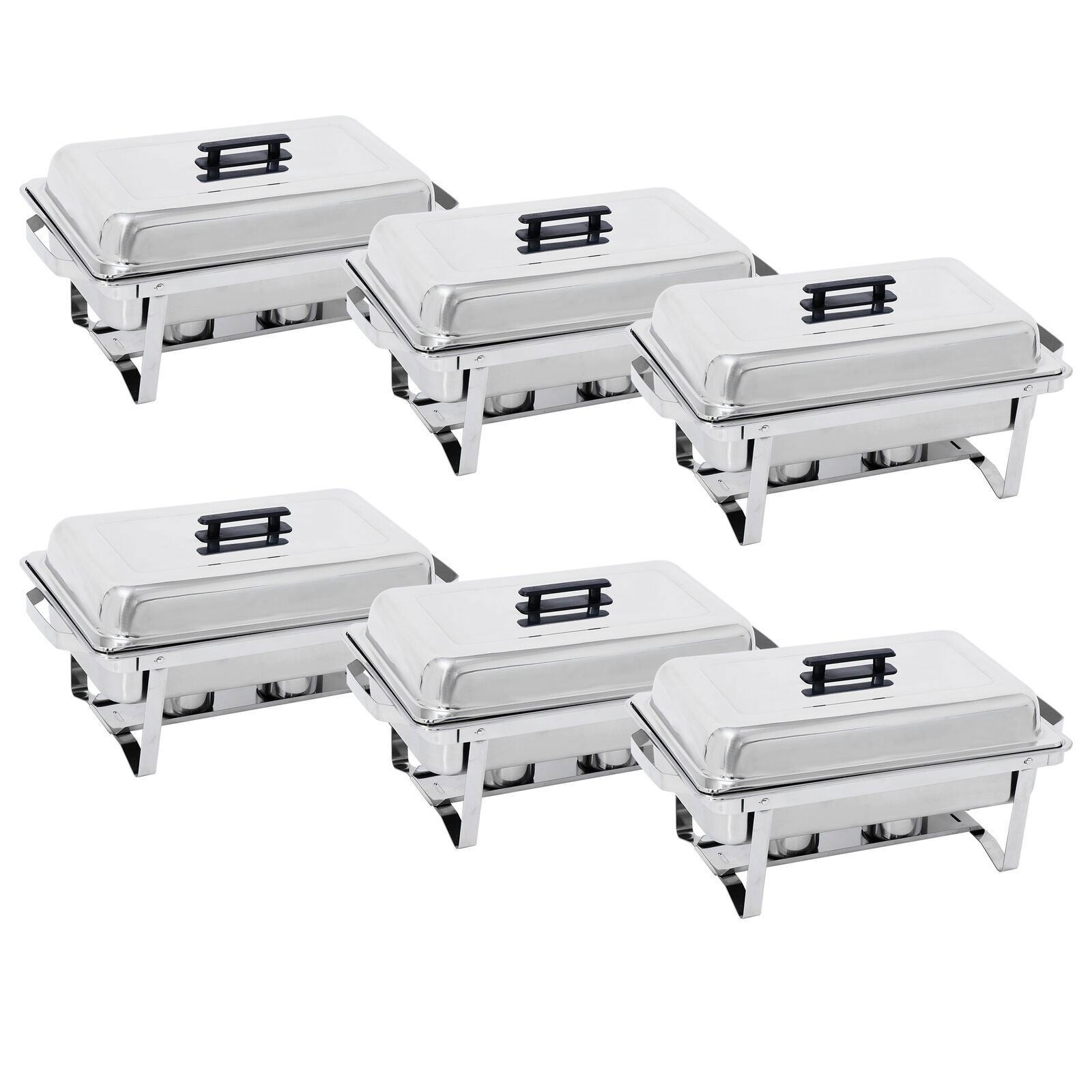 6x 8QT Chafing Dish Stainless Steel Chafer Complete Set with 2 Warmers Buffet
