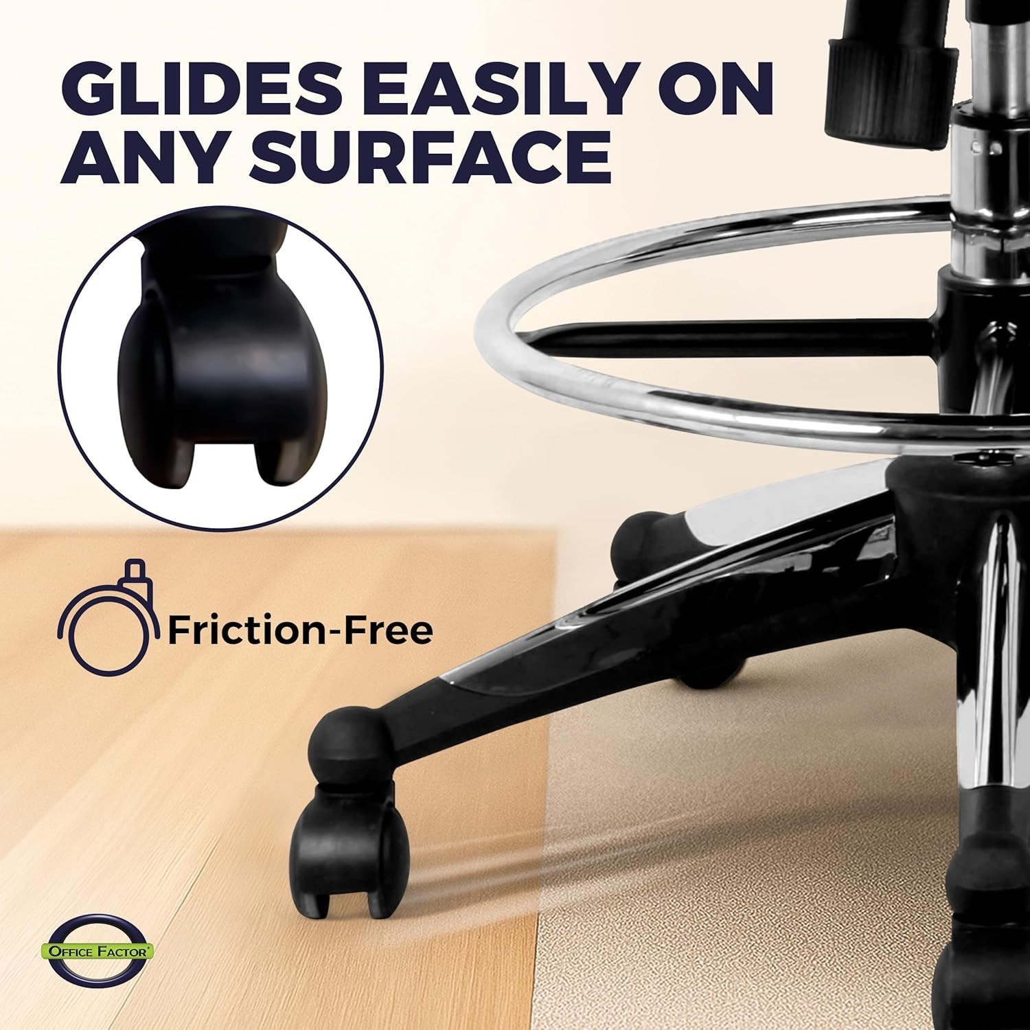 300 Lbs Support Ergonomic Drafting Chair – Adjustable Foot Ring & Cool Mesh Back