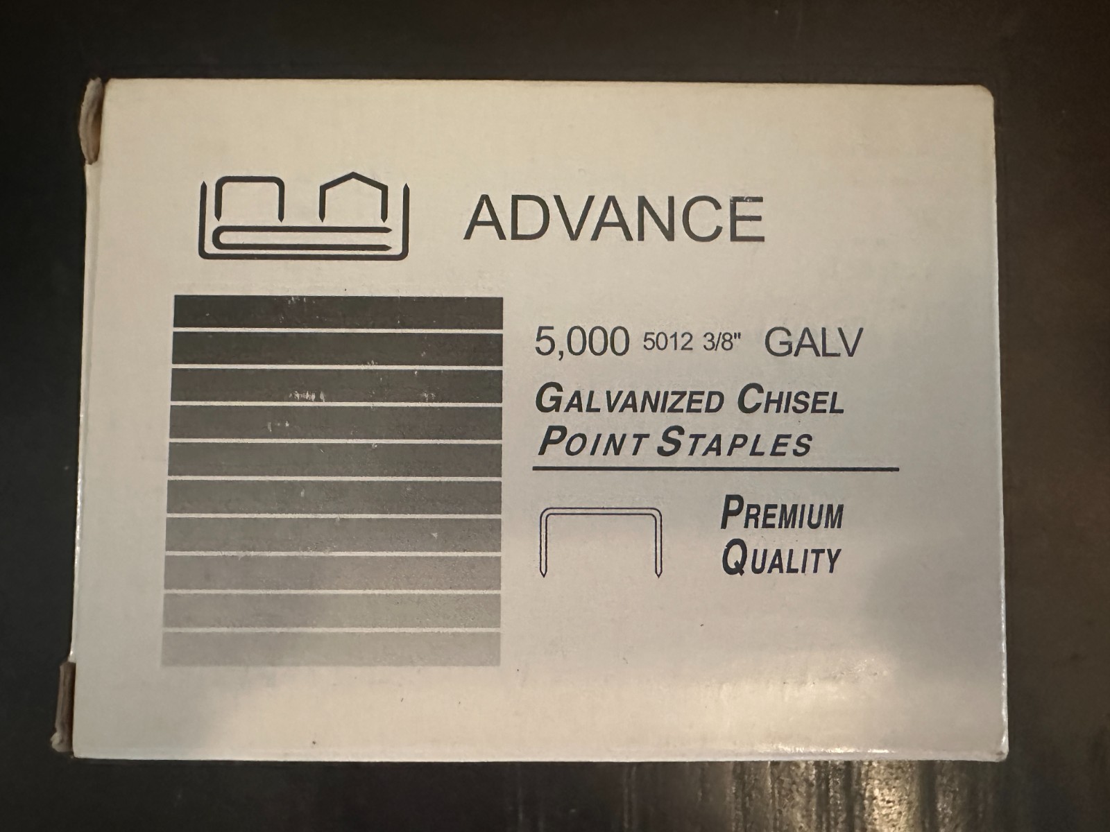 Box of 5000 3/8” 20 Gauge Galvanized Staples for Duo Fast BOE-5012C Advance NEW