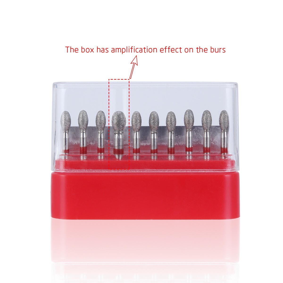 10Pcs Dental Diamond Burs FOOTBALL 379-023F FINE RED DEFEND Friction Grip AZDENT