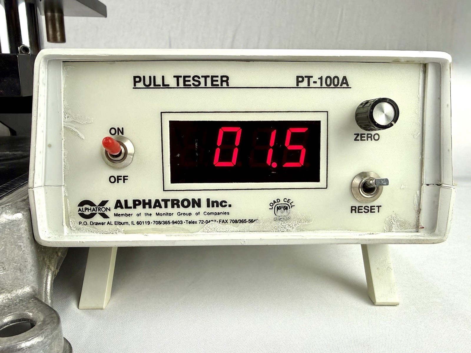 DMC Alphatron PT-100A Wire Crimp Terminal Pull Tester 150 lb Tensile Scale Test⁠