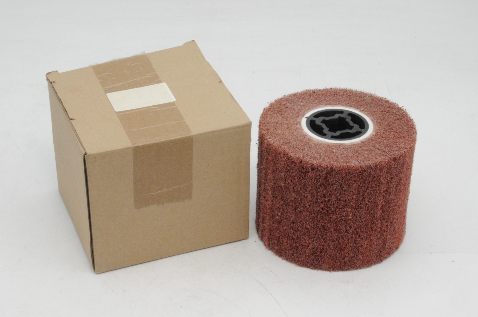 Coarse Red Non-Woven Abrasive Burnishing Wheel 80 Grit Satin Finishing Drum 3/4″