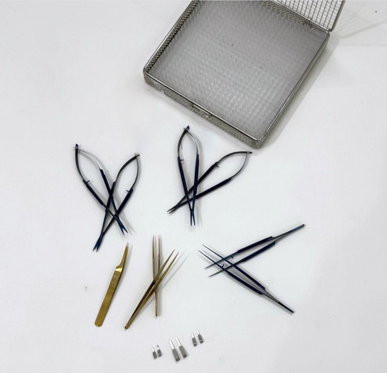 Microsurgery Instrument Set of 12 Pcs Micro Surgical Instruments with Steel Case