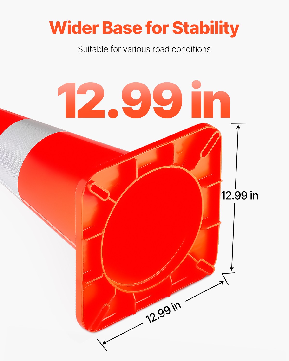 Uimoso 12PCS Safety Cones Traffic Cones 28″ Orange Reflective Collars Road Cones