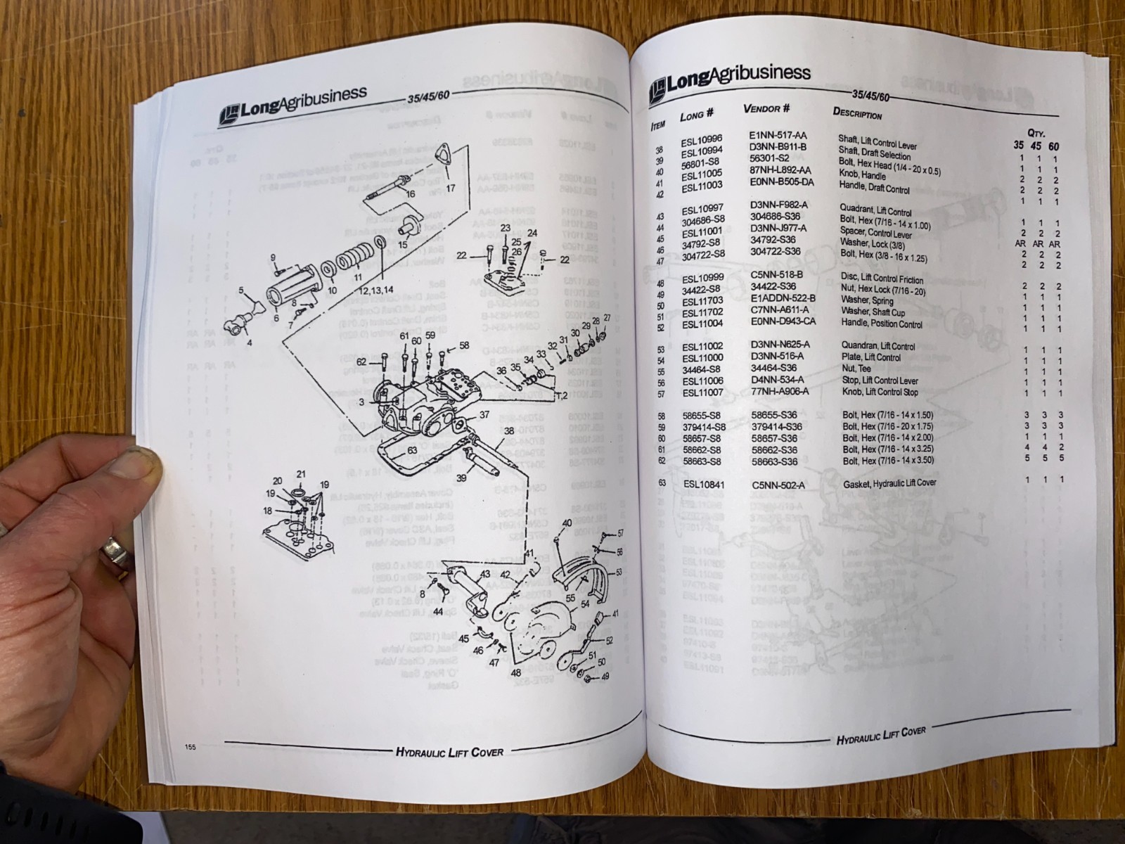 Tractor Service Parts Manual Fits FarmTrac 35, 45, 60 Tractor- Printed