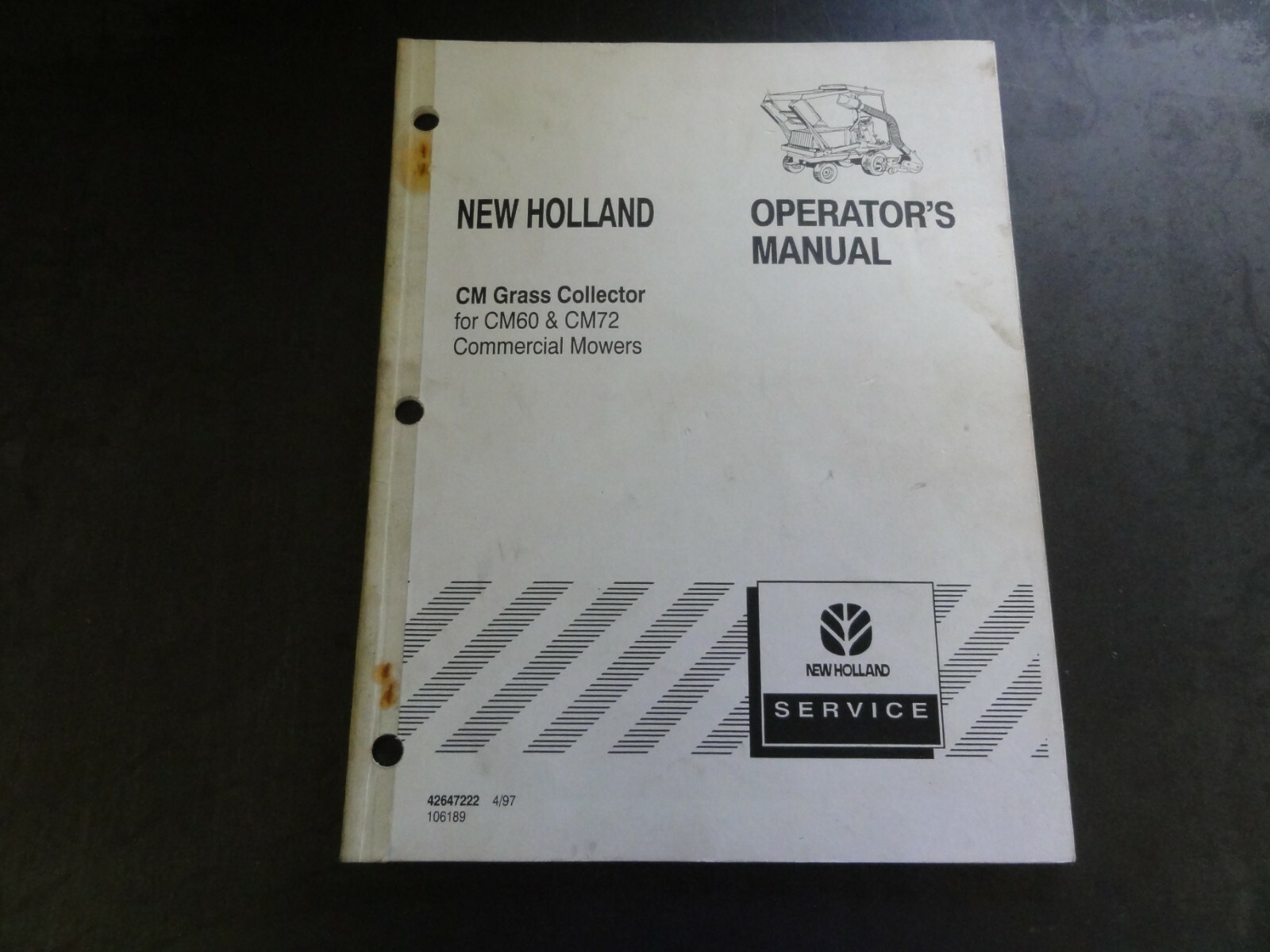 New Holland CM Grass Collector for CM60 CM72 Commercial Mowers Operator’s Manual