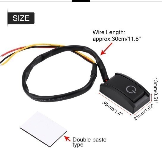 DIY Push Button Switch, DC 12V 200A Off/On Modification Paste Type for Fog Drivi