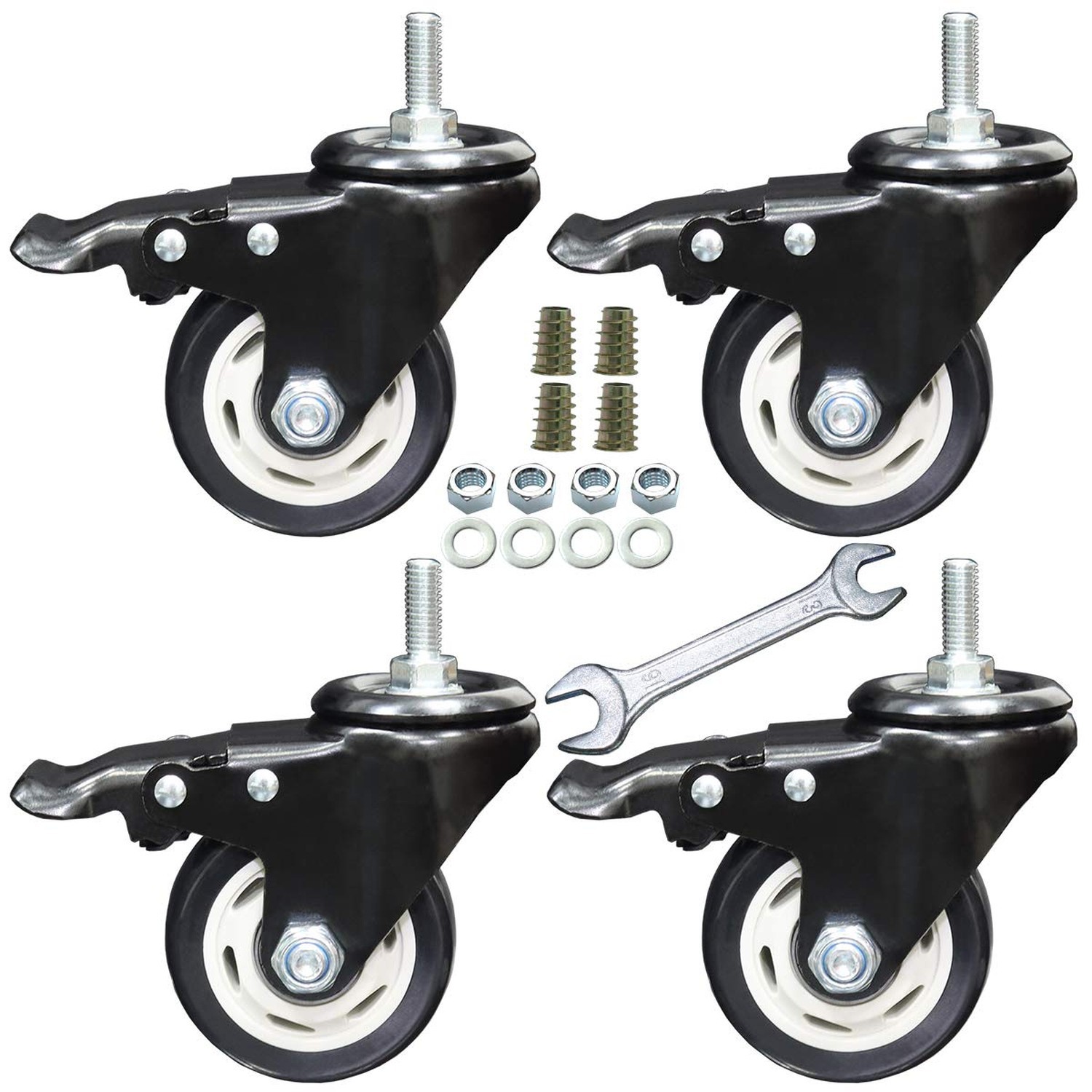3 Inch Stem Casters Swivel Stem Mount Industrial Castors with Imperial Size T…