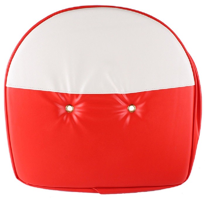 Universal 21″ Farm Tractor Red/White Pan Seat Cover Cushion 1″ Foam Padding