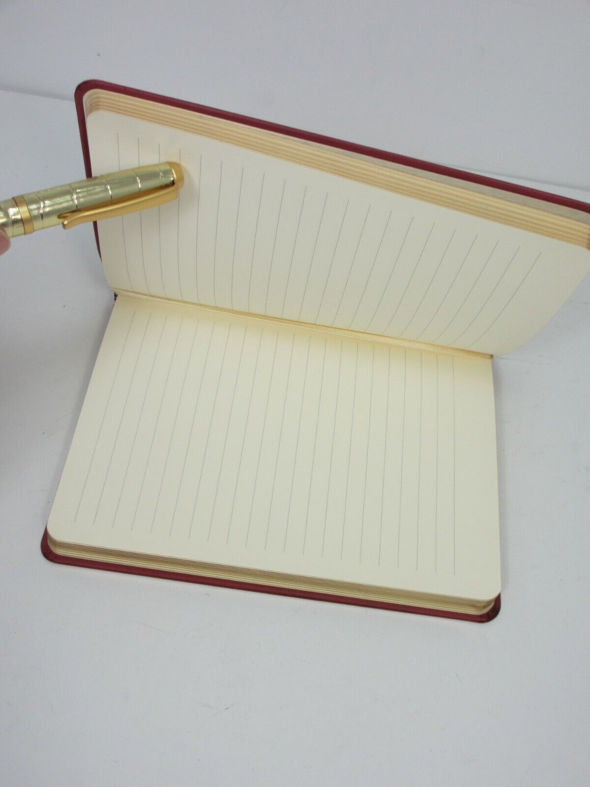 Journal Diary Leather 7″ Soft Cover 224 Lined Pages Graphic Image $70 Cranberry
