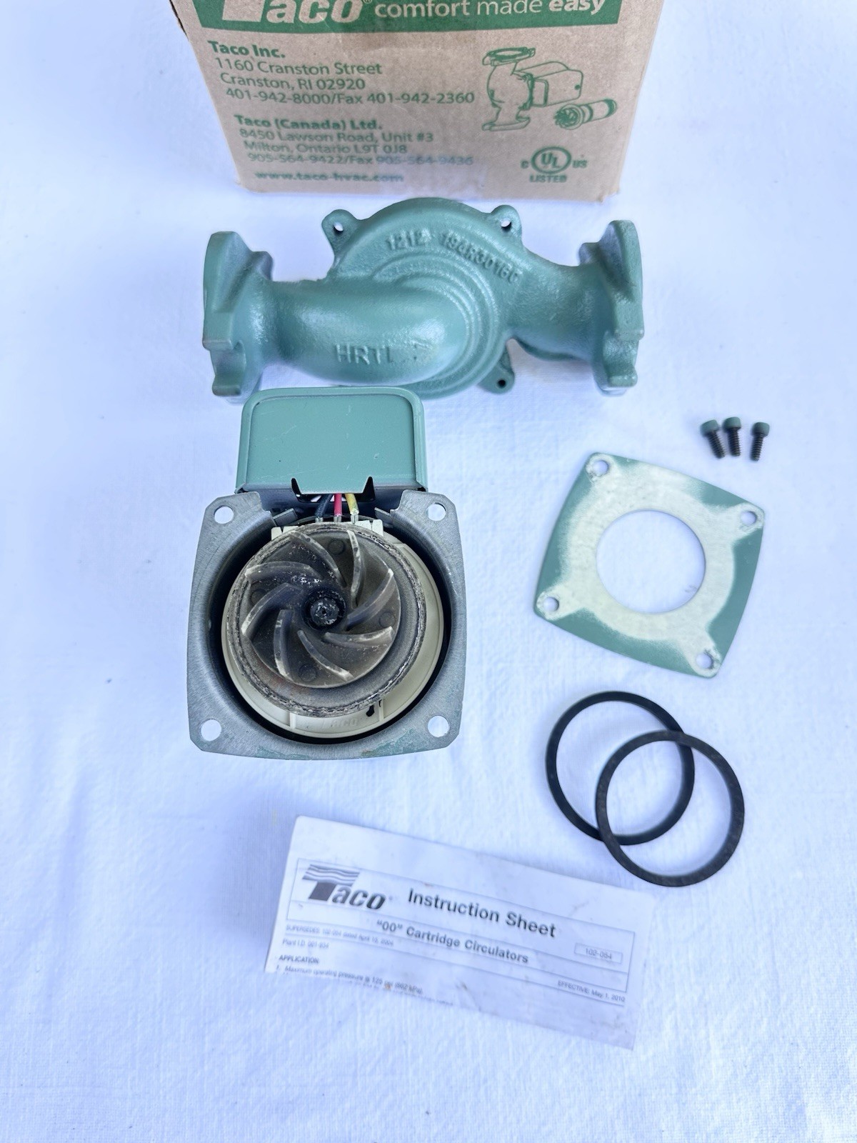 Taco 007-F5 Cast Iron Circulator, 1/25 HP Open Box Missing 1 Screw- See Photos