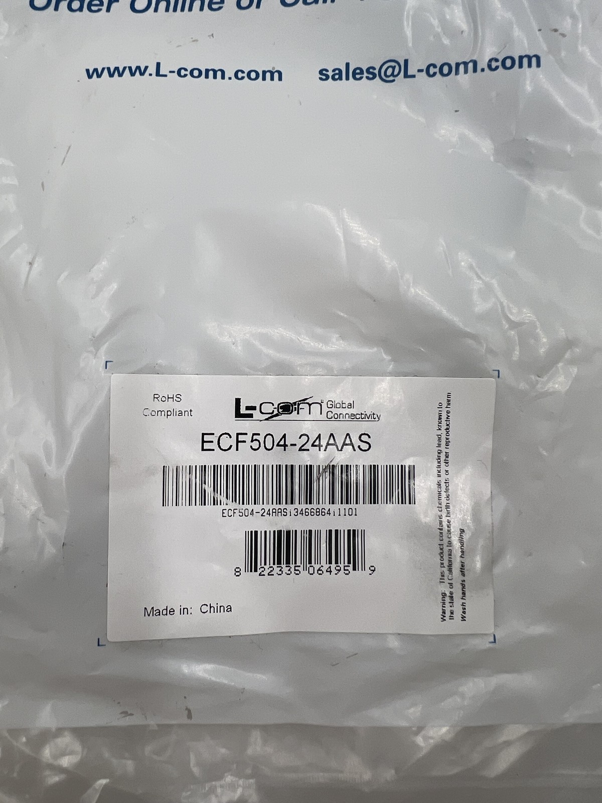 Open Box L-Com ECF504-24AAS USB Female Bulkhead to Male Free Shipping
