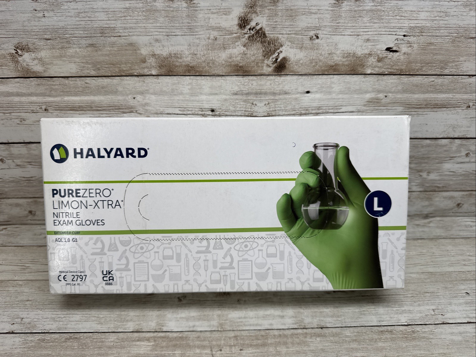 HALYARD PUREZERO LIMON-XTRA Nitrile Exam Gloves *2 Boxes* Size: Large *See Date*