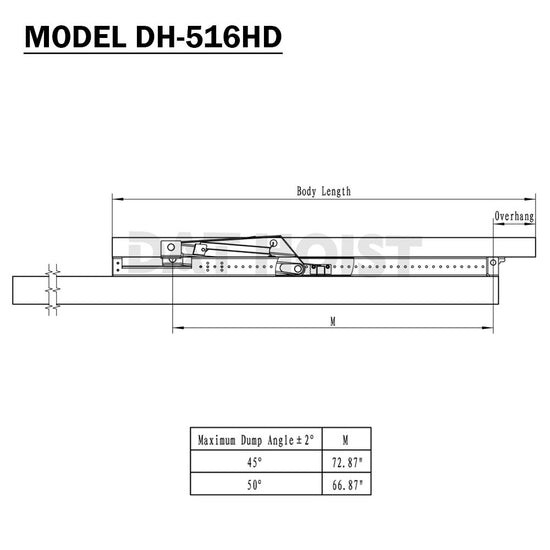 8 Ton Hydraulic Scissor Hoist Kit – Fits 10-14′ Dump Truck DH-516