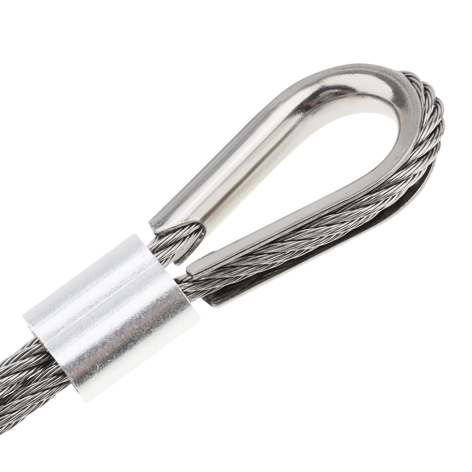 50Pcs M5 Wire Rope Thimbles 3/16″ Stainless Steel Thimble for Diameter Cable