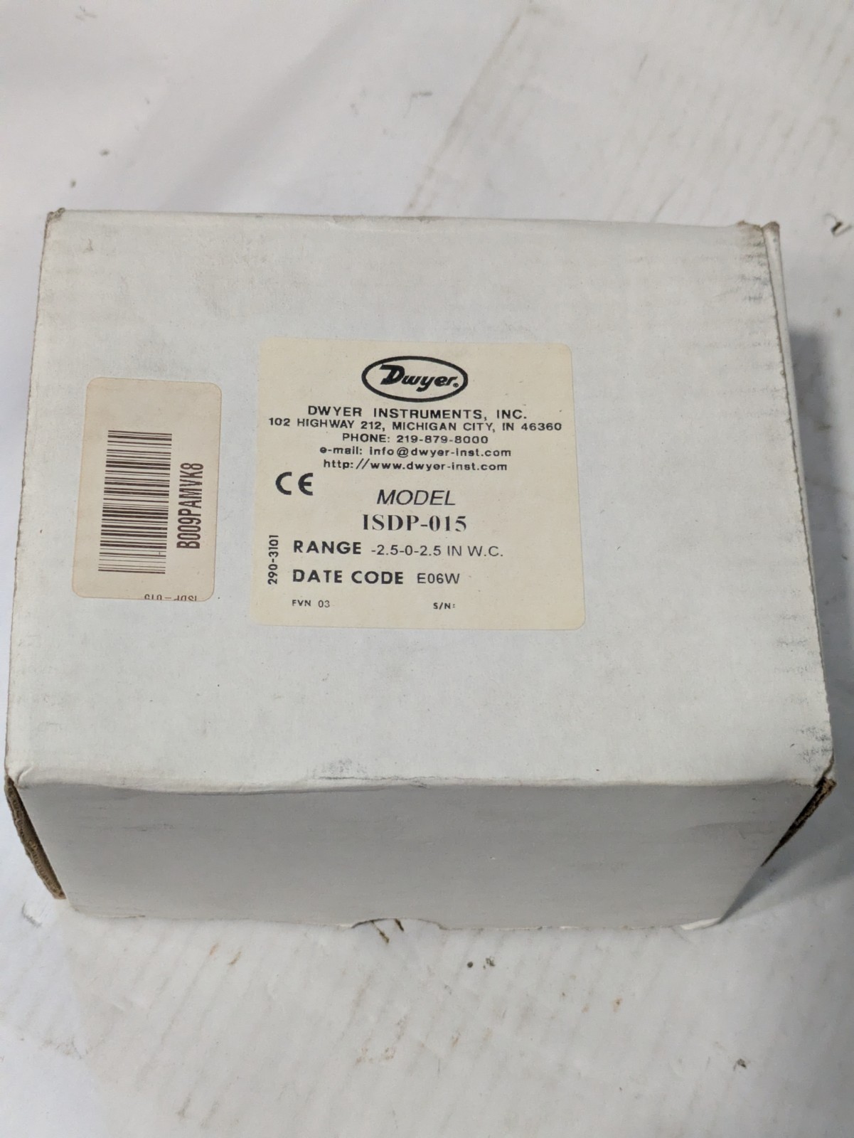 Dwyer ISDP-015 Intrinsically Safe Pressure Transmitter -2.5-0-2.5 w.c. Manual