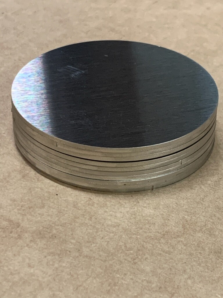 1/16″ Brushed Stainless Steel Disc x 3″ Diameter, 16ga SS, Round, Disc, #4