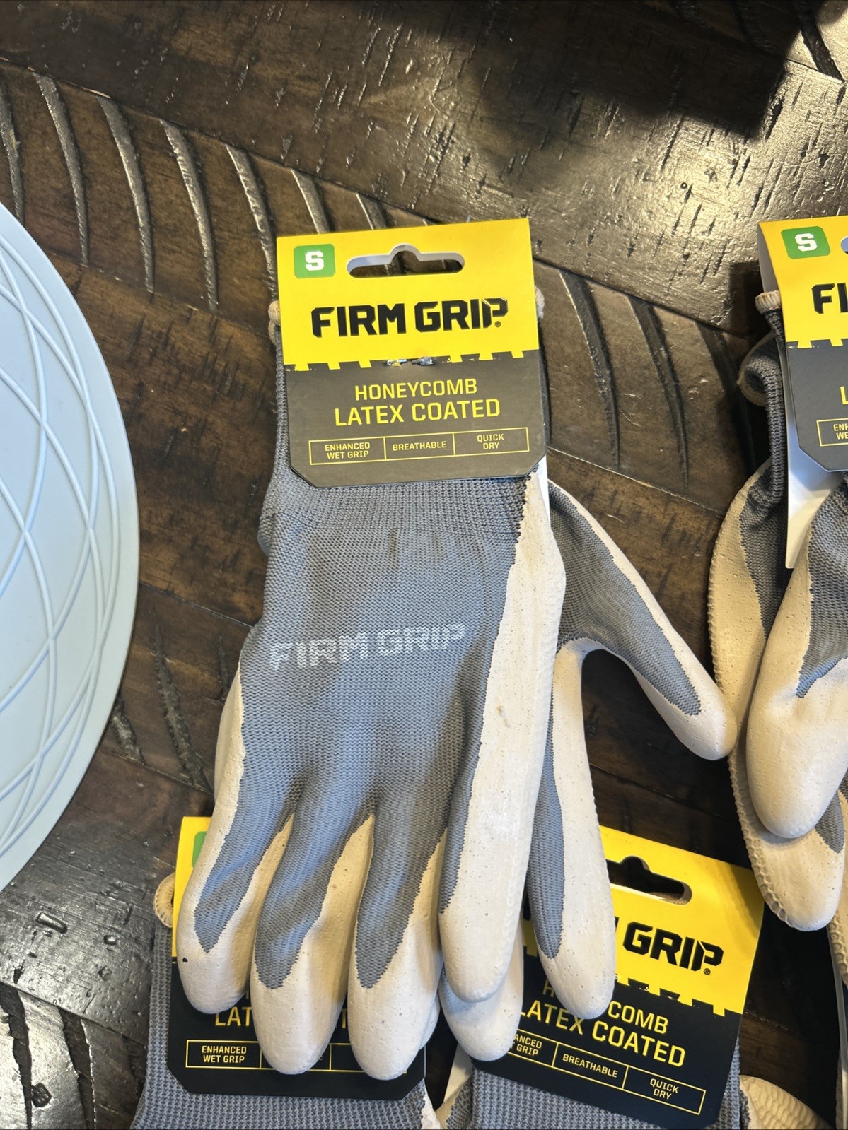 Lot of 5 Firm Grip Honeycomb Latex Coated Work Garden Gloves Small 56345