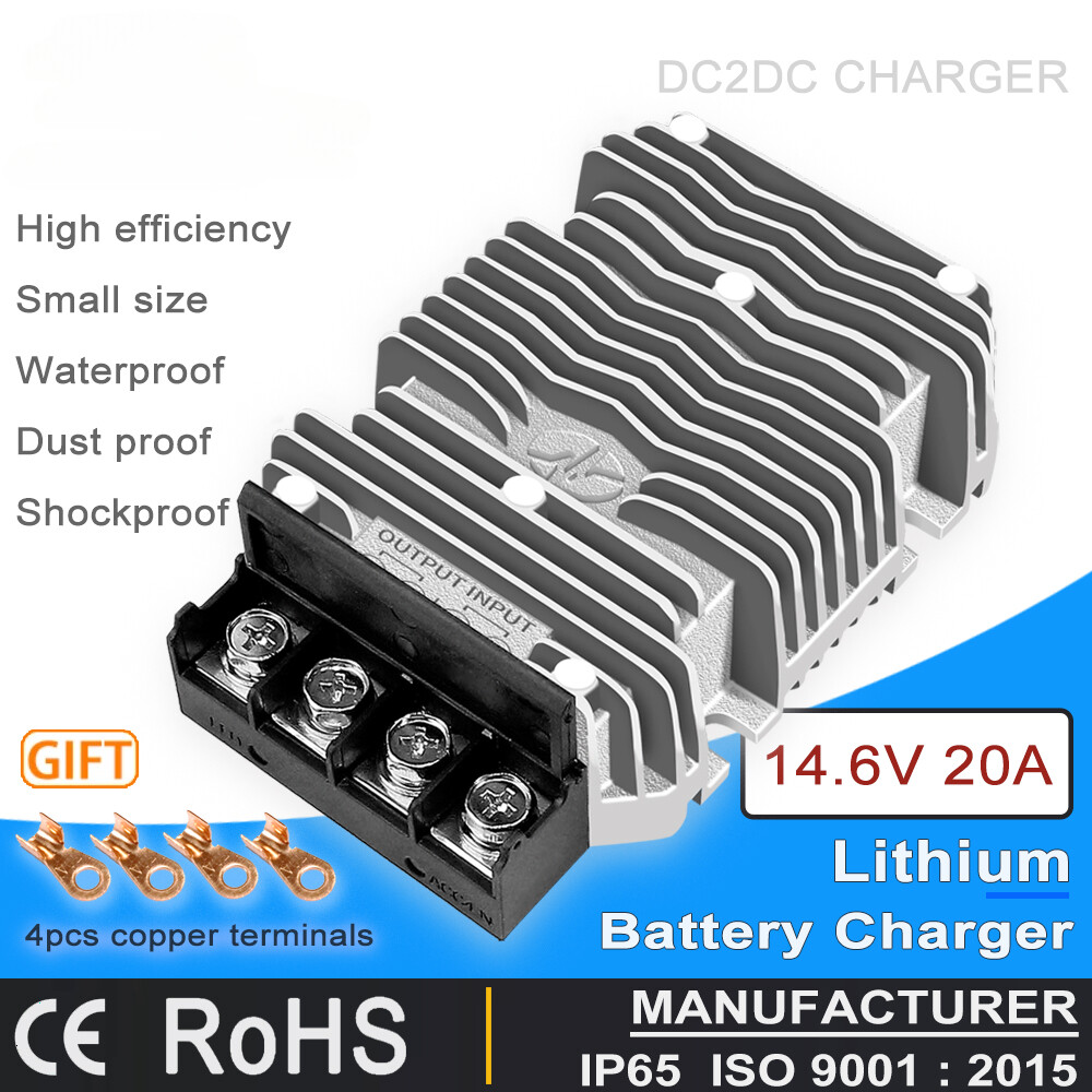 Waterproof DC 18-90V 24V 48V 72V to 14.6V 20A for 12V Lifepo4 battery
